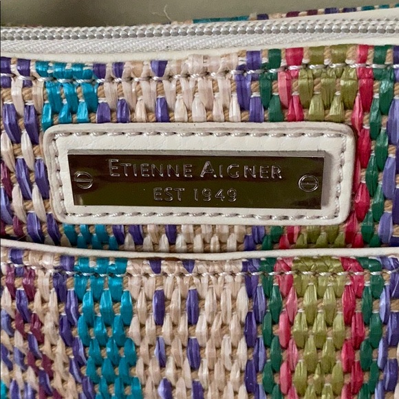 Etienne Aigner Straw Leather Multi Color B… - Picture 2 of 6